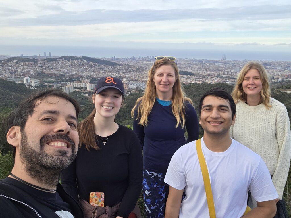 Group hiking to El Mirador de Maria Gispert near Barcelona with scenic views