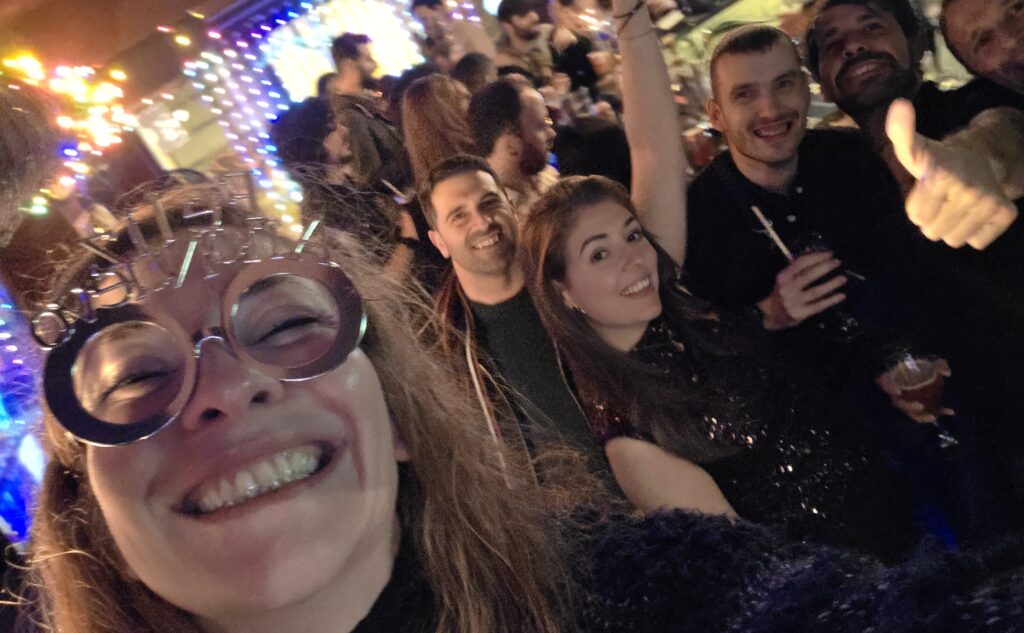 New Year’s after party at Gaby’s Club in Barcelona with an international group celebrating together