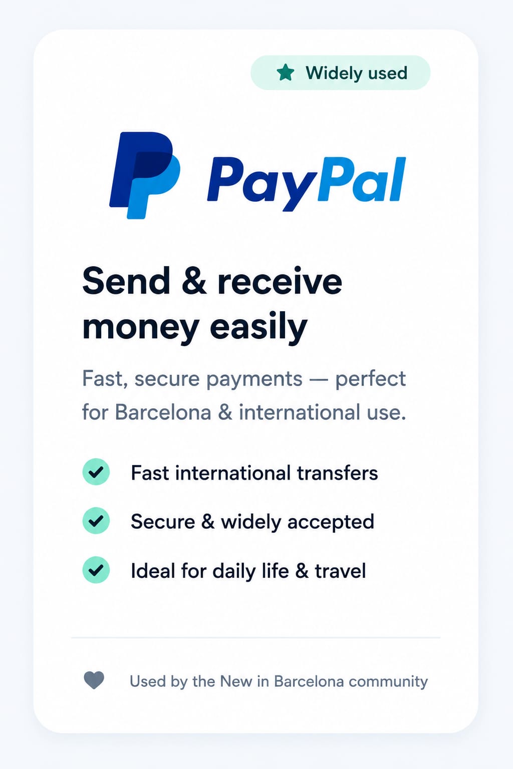 PayPal payments for expats in Barcelona – send and receive money easily and securely