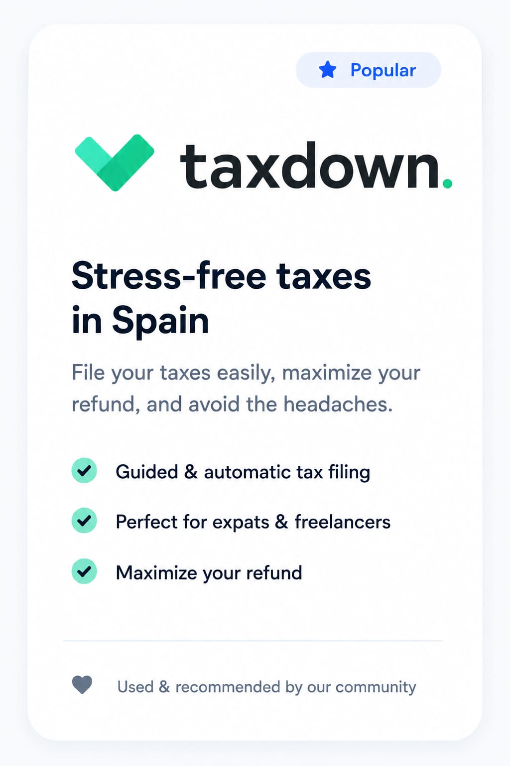 TaxDown taxes Spain for expats in Barcelona – easy tax filing and maximum refund